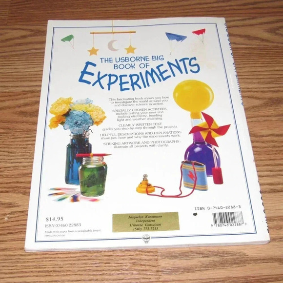 The USBORNE Big Book of EXPERIMENTS Kid’s Book~Great for Science Projects - Picture 2 of 3